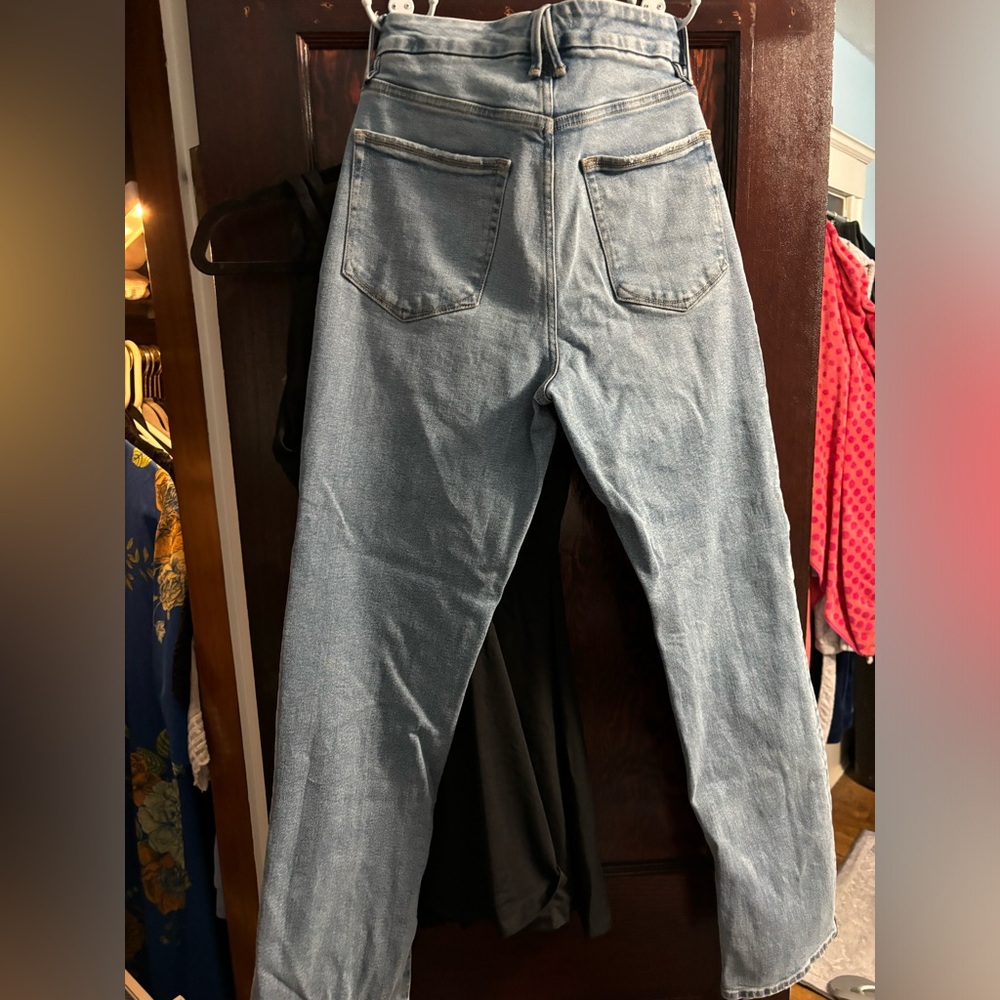 Good American split hem jeans